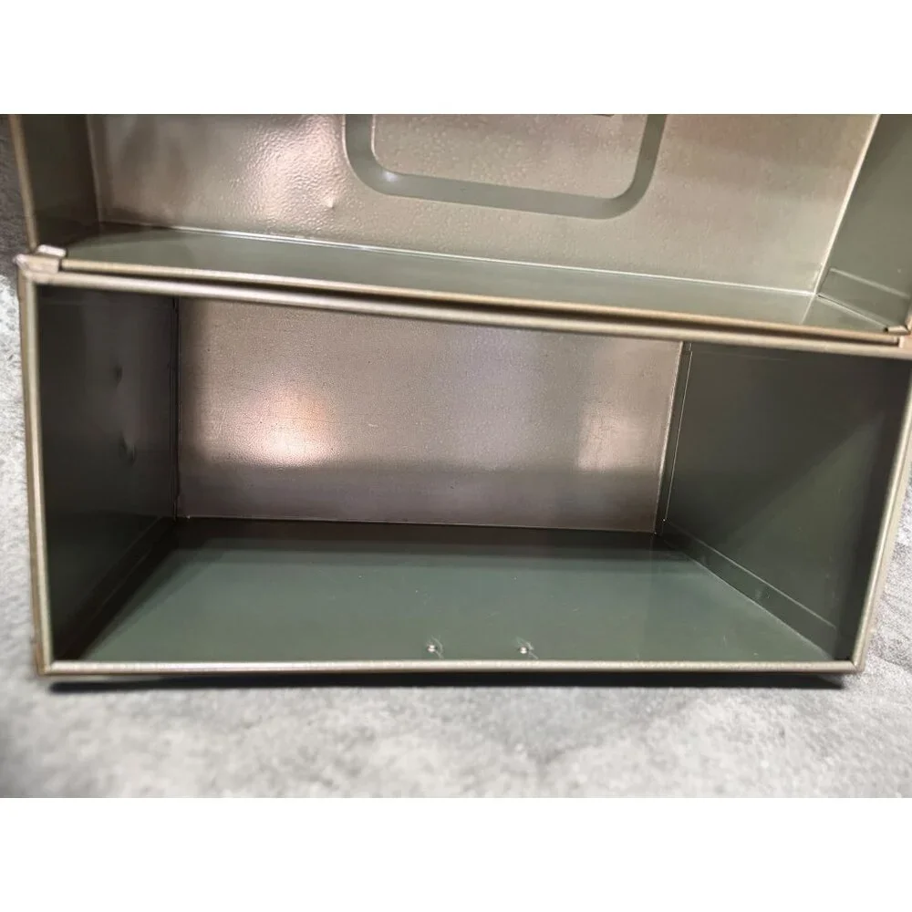 Vintage Hamilton Porta-File Green Metal File Box - No Key